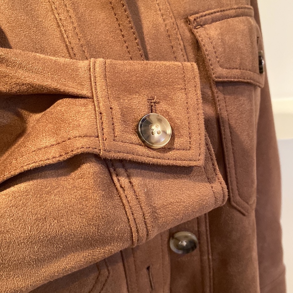 LOFT faux suede shirt jacket M - Picture 4 of 6